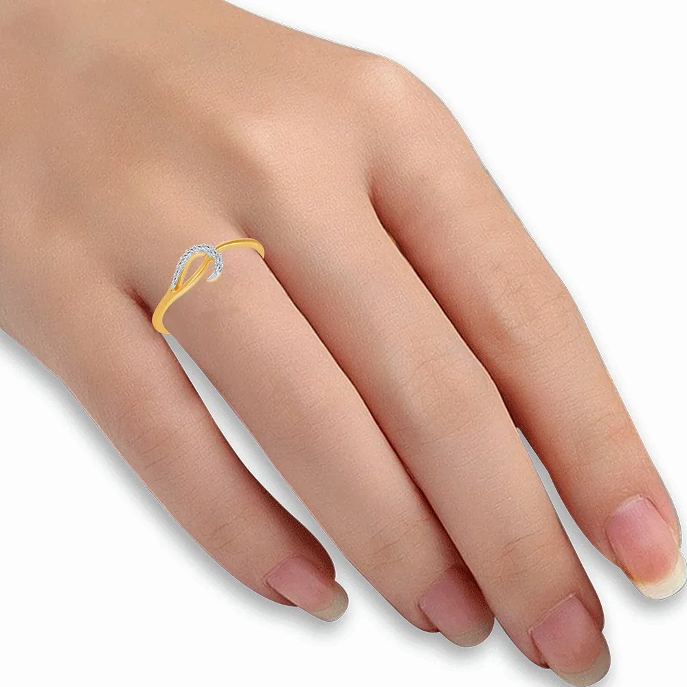 14KT (585) Yellow Gold And Diamond Ring For Women