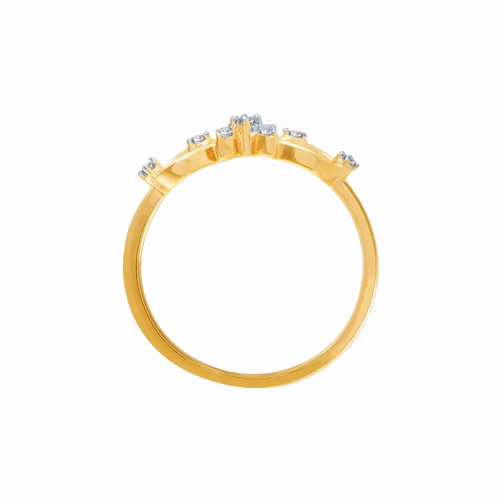 14KT (585) Yellow Gold And Diamond Ring For Women