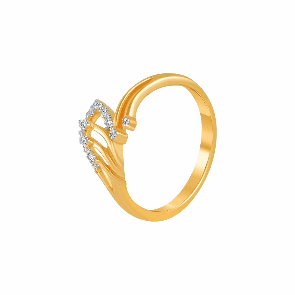 14KT (585) Yellow Gold And Diamond Ring For Women