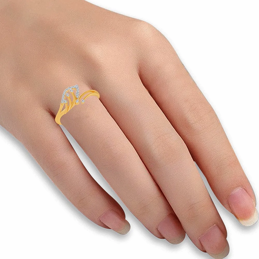 14KT (585) Yellow Gold And Diamond Ring For Women