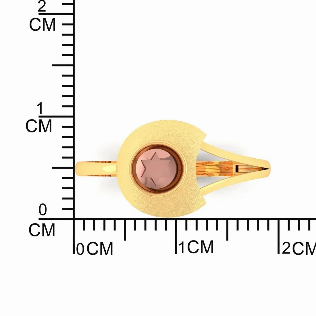 14KT (585) Yellow Gold Asymmetrical Modern Design Ring For Women &amp; Girls (Size 12)