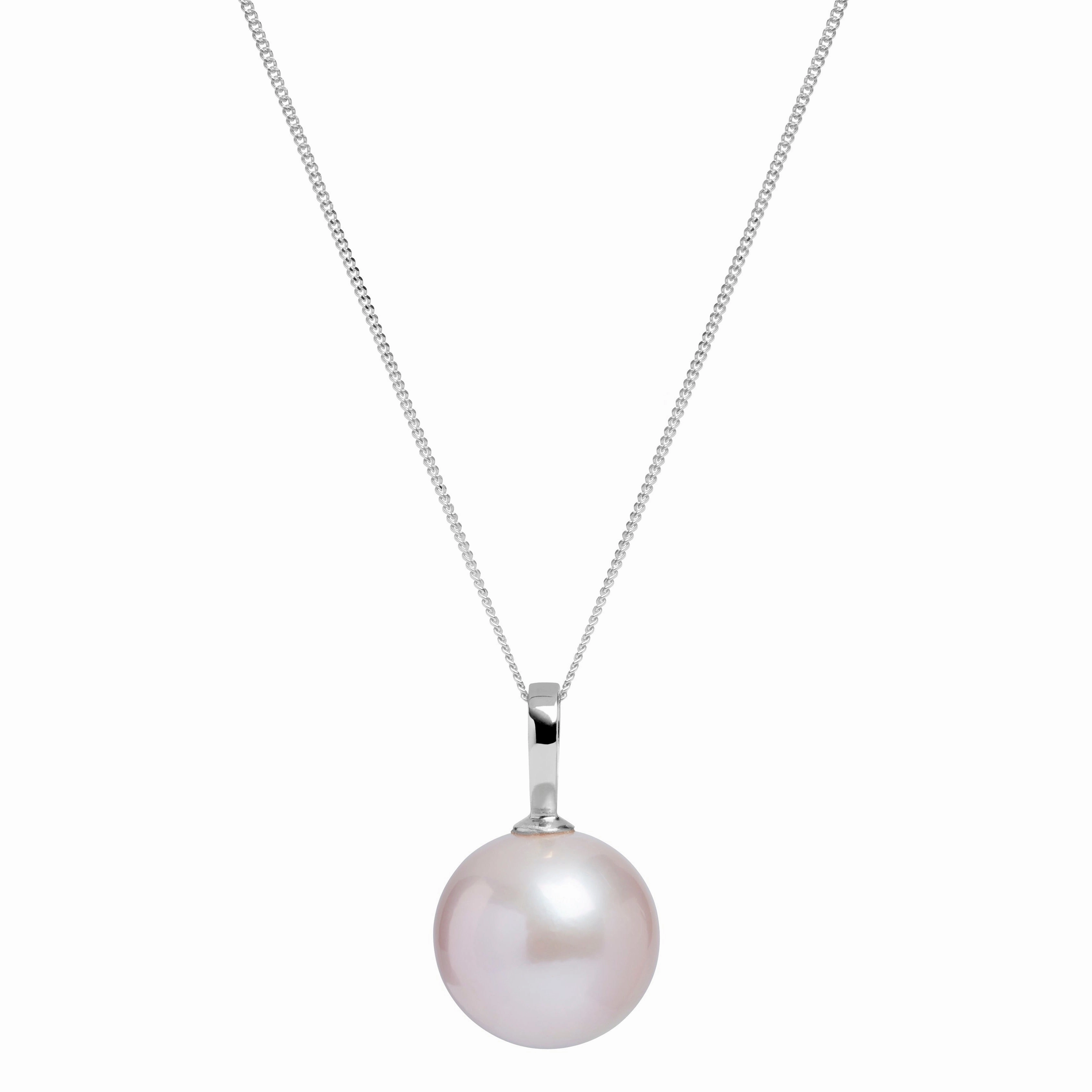14mm White Freshwater Pearl 9ct White Gold Pendant texture-pearl  