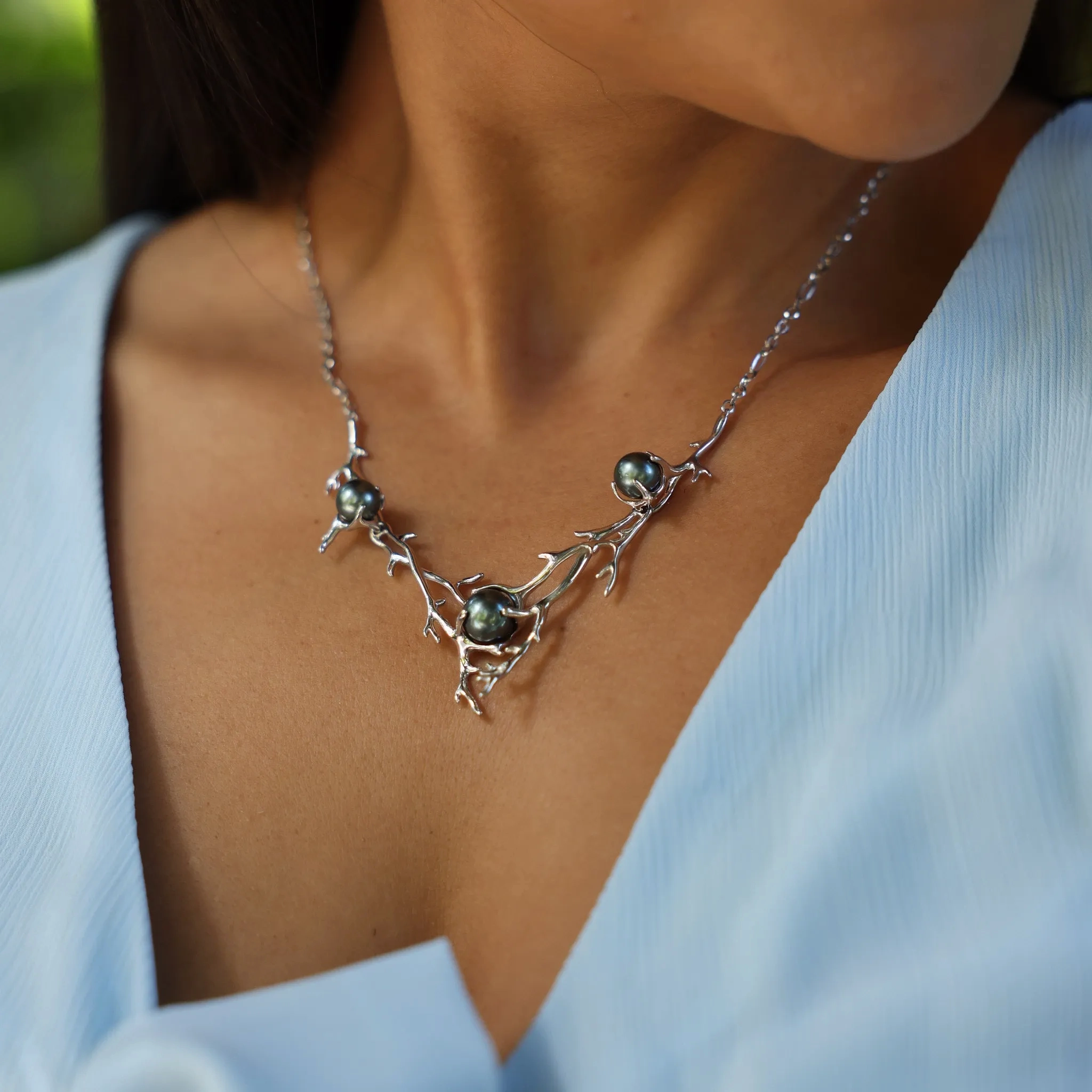 16.5-18&quot; Heritage Tahitian Pearl Necklace in White Gold