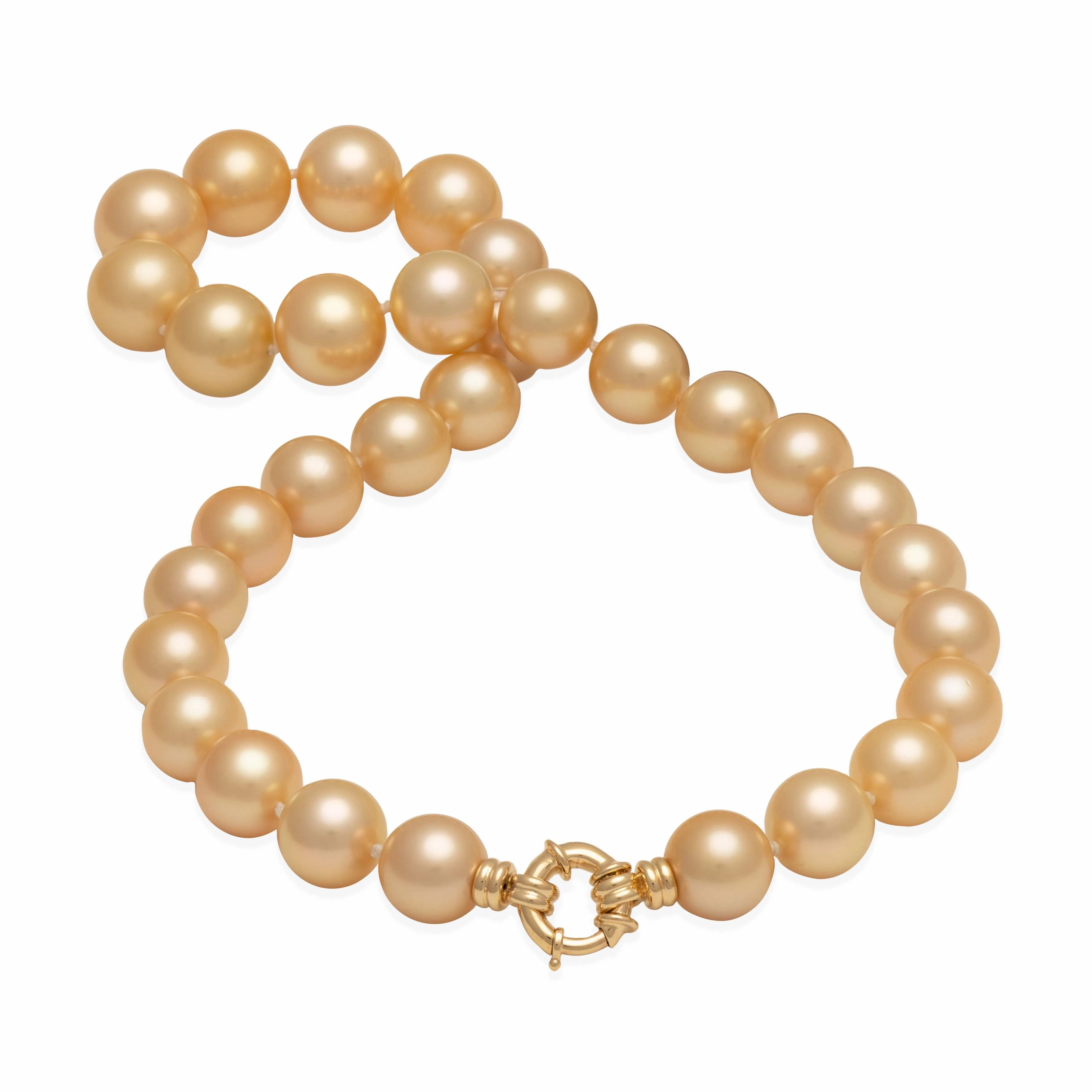 18-19&quot; South Sea Gold Pearl Strand with Gold Clasp - 13-16mm