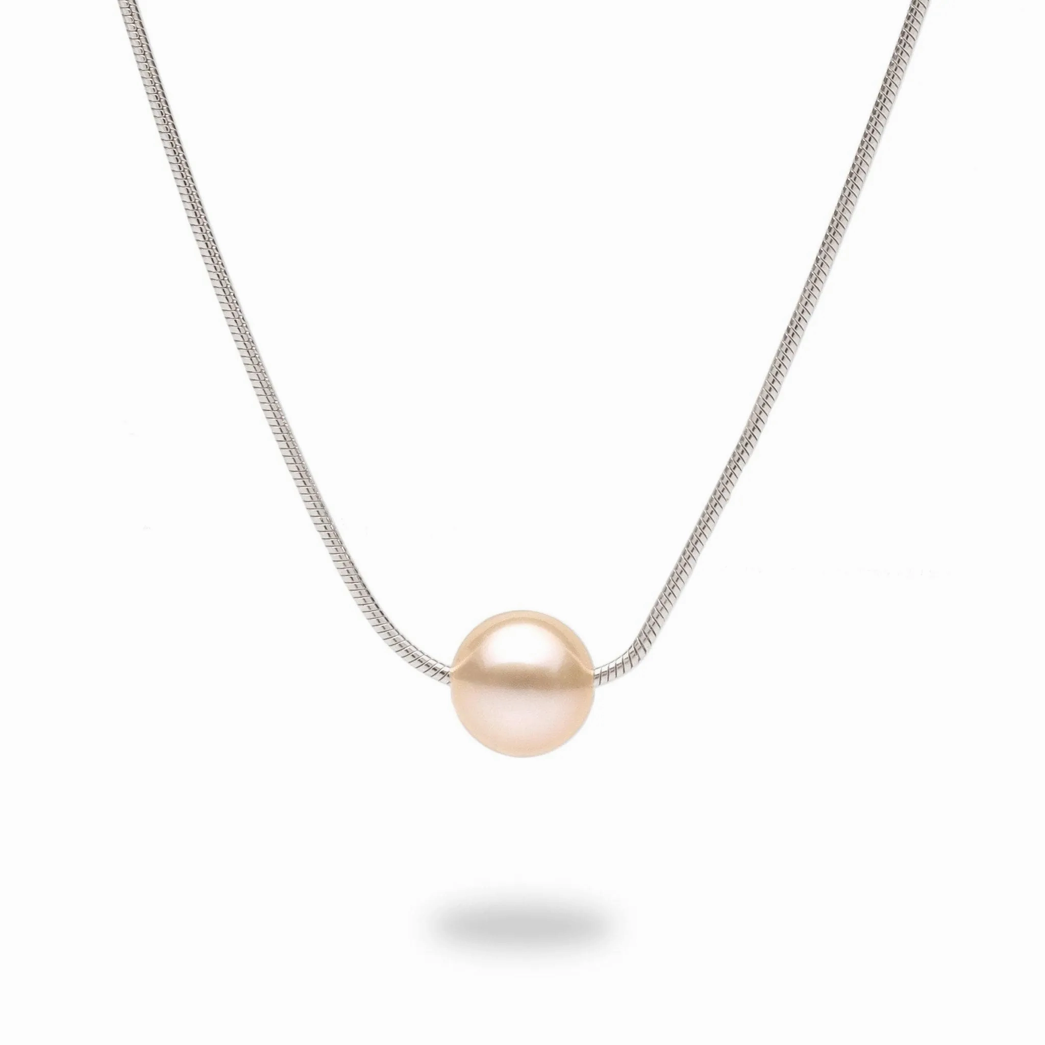 18&quot; Freshwater Pearl Necklace in Sterling Silver (assorted colors) - 7-8mm