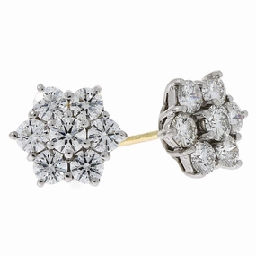 18ct Gold Diamond Cluster Earrings texture-diamond  