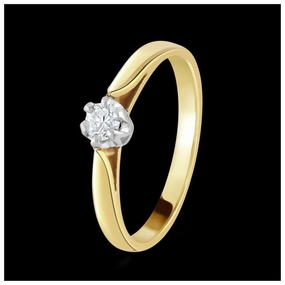 18ct Gold yellow gold and platinum setting claw set round brilliant cut solitaire Diamond ring texture-diamond  