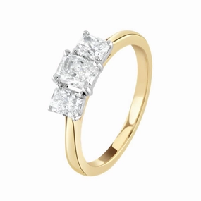 18ct Rose Gold Diamond Trilogy Ring texture-diamond  