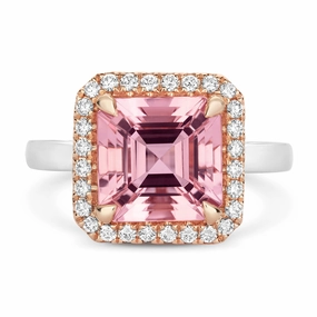18ct white and rose gold Morganite and Diamond Ring texture-diamond  