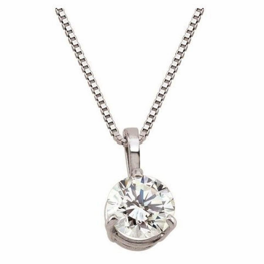 18ct White Gold 0.29ct Round Brilliant Cut Diamond Solitaire Pendant texture-diamond  