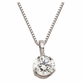 18ct White Gold 0.29ct Round Brilliant Cut Diamond Solitaire Pendant texture-diamond  