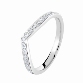 18ct White Gold 17 dia Wishbone texture-diamond  