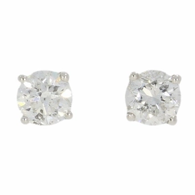 18ct White Gold 1.01ct Solitaire Diamond Stud Earrings ear-earrings  