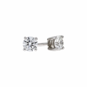 18ct white gold 4 claw solitaire diamond earrings texture-diamond  