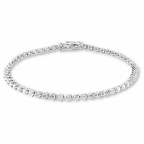 18ct white gold 55 Diamond Tennis bracelet texture-diamond  