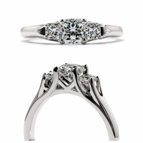 18ct white gold Admiration 3 stone diamond ring texture-diamond  