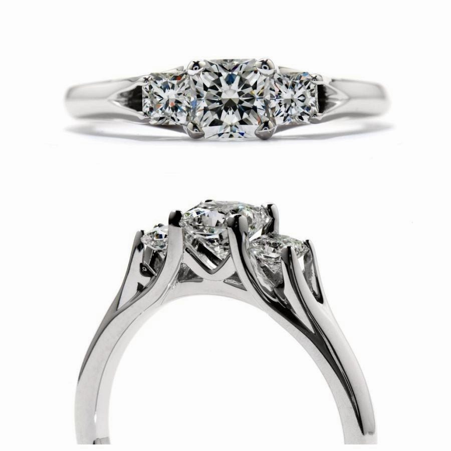 18ct white gold Admiration 3 stone diamond ring texture-diamond  