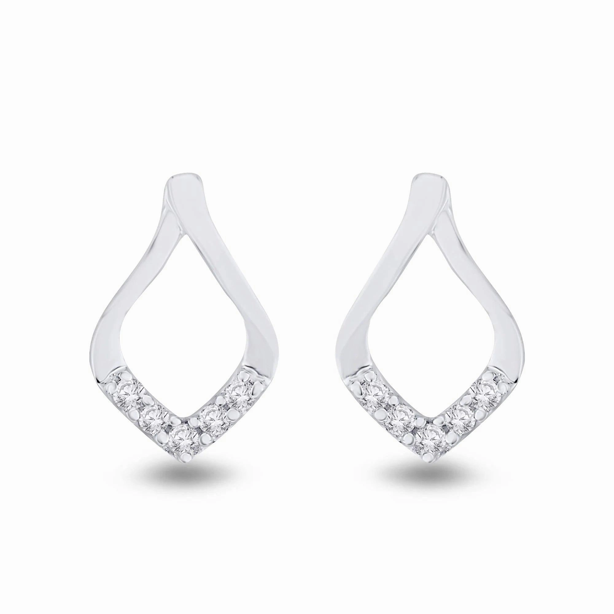 18ct white gold Diamond earrings texture-diamond  