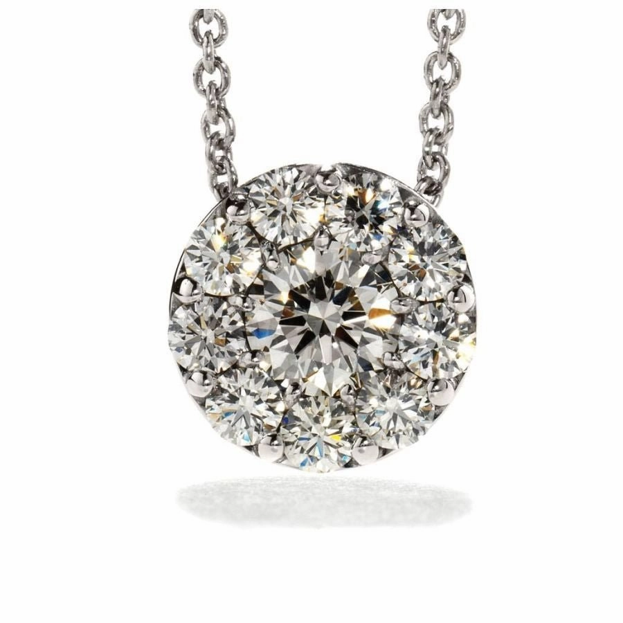 18ct White Gold Diamond Set Fulfilment Pendant & Chain texture-diamond  