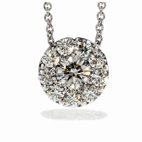 18ct White Gold Diamond Set Fulfilment Pendant & Chain texture-diamond  