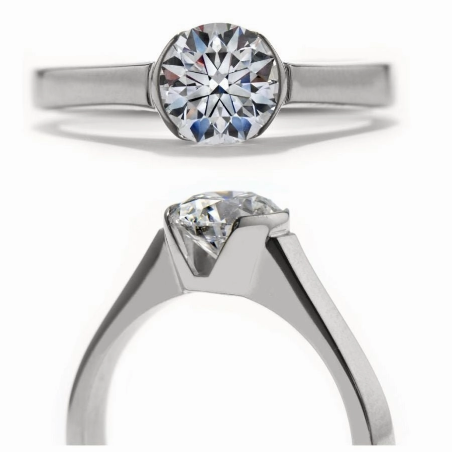 18ct white gold Favored Ring texture-diamond  
