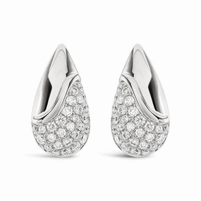 18ct White Gold Pear Shaped Pave Set Diamond Stud Earrings texture-diamond  