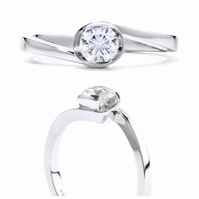 18ct White Gold Purely Bridal Rose Solitaire Ring texture-diamond  