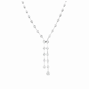 18ct White Gold Round Brilliant Cut Diamond Set Drop Collar texture-diamond  