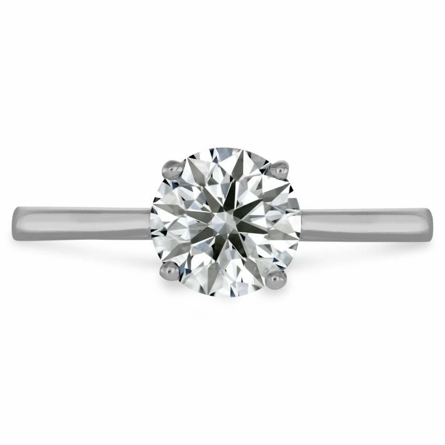 18ct White Gold Simply Bridal Beaded Solitaire Ring texture-diamond  
