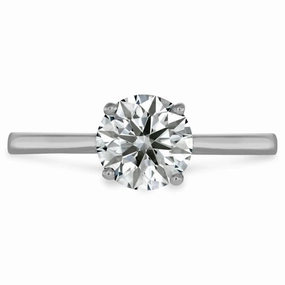 18ct White Gold Simply Bridal Beaded Solitaire Ring texture-diamond  