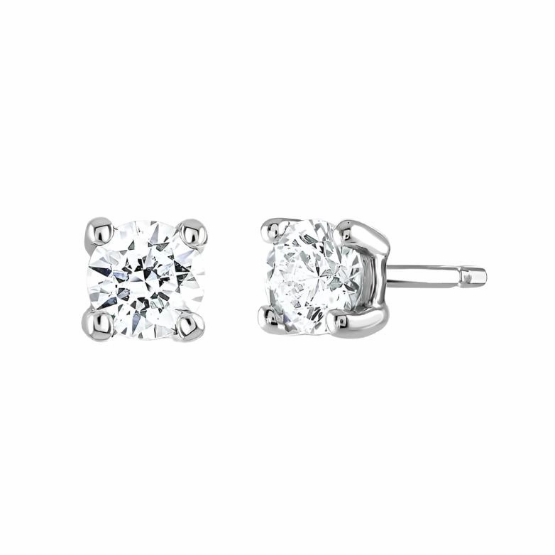 18ct white gold Solitaire Diamond stud earrings 0.50ct texture-diamond  