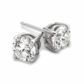 18ct White Gold Solitaire Diamond Stud Earrings texture-diamond  
