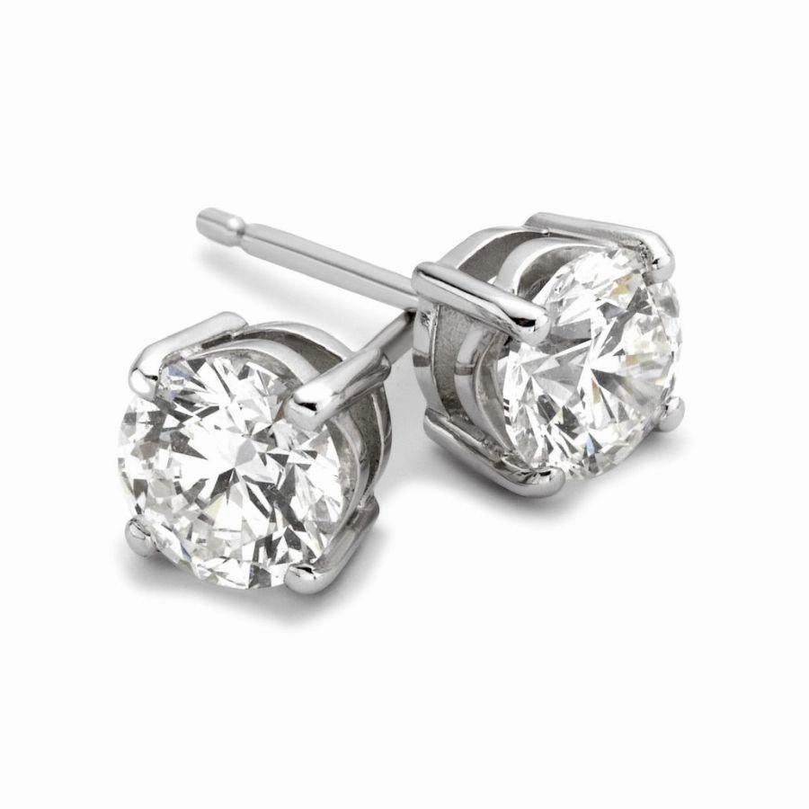 18ct White Gold Solitaire Diamond Stud Earrings texture-diamond  