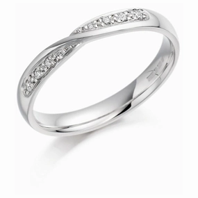 18ct White Gold X-O 4dia Either Side texture-diamond  