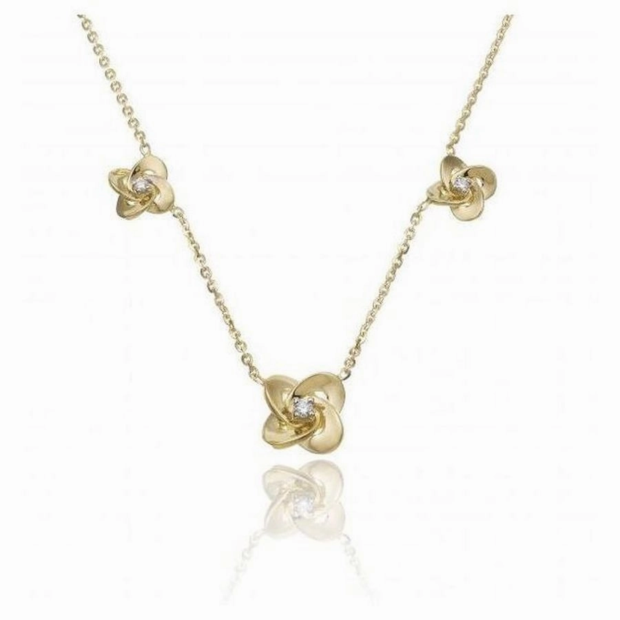 18ct Yellow & White Gold Link Joy Diamond Necklace texture-diamond  