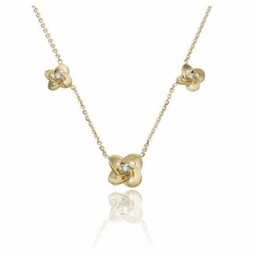 18ct Yellow & White Gold Link Joy Diamond Necklace texture-diamond  