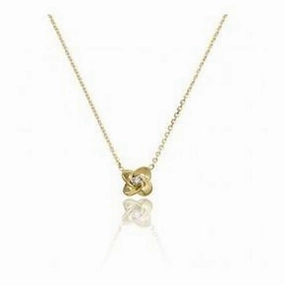 18ct Yellow & White Gold Link Joy Diamond Pendant & Chain texture-diamond  