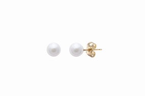 18ct Yellow Gold 4mm Akoya Pearls Stud Earrings texture-pearl  