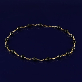 18ct Yellow Gold Onyx 18 Necklace texture-pearl  