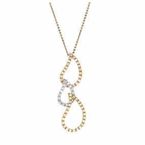 18ct Yellow, White & Rose Gold Triple Teardrop Diamond Set Pendant & Chain texture-diamond  