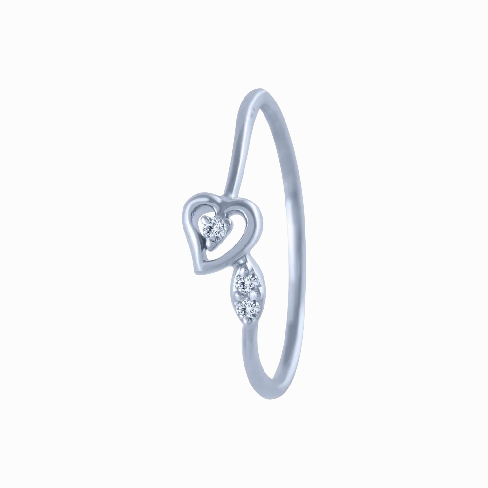 18k (750) White Gold And Diamond Ring For Women