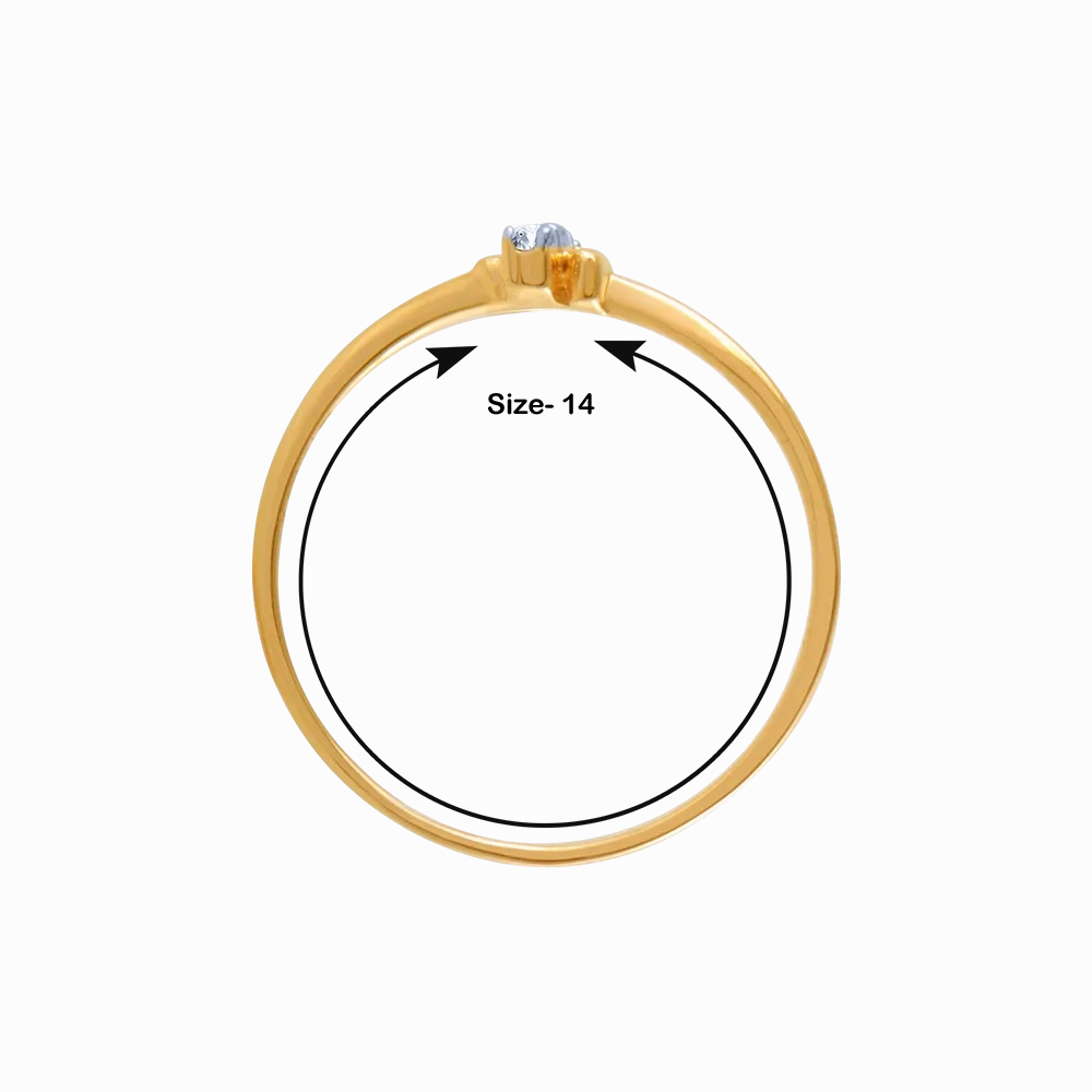 18k (750) Yellow Gold And Diamond Ring For Women