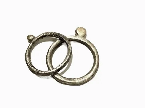 18k Ball Silver Ring