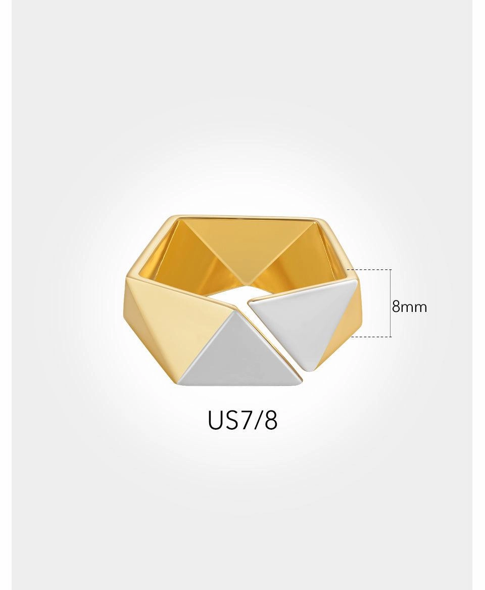 18K Gold Brass Color Matching Meteorite Ring
