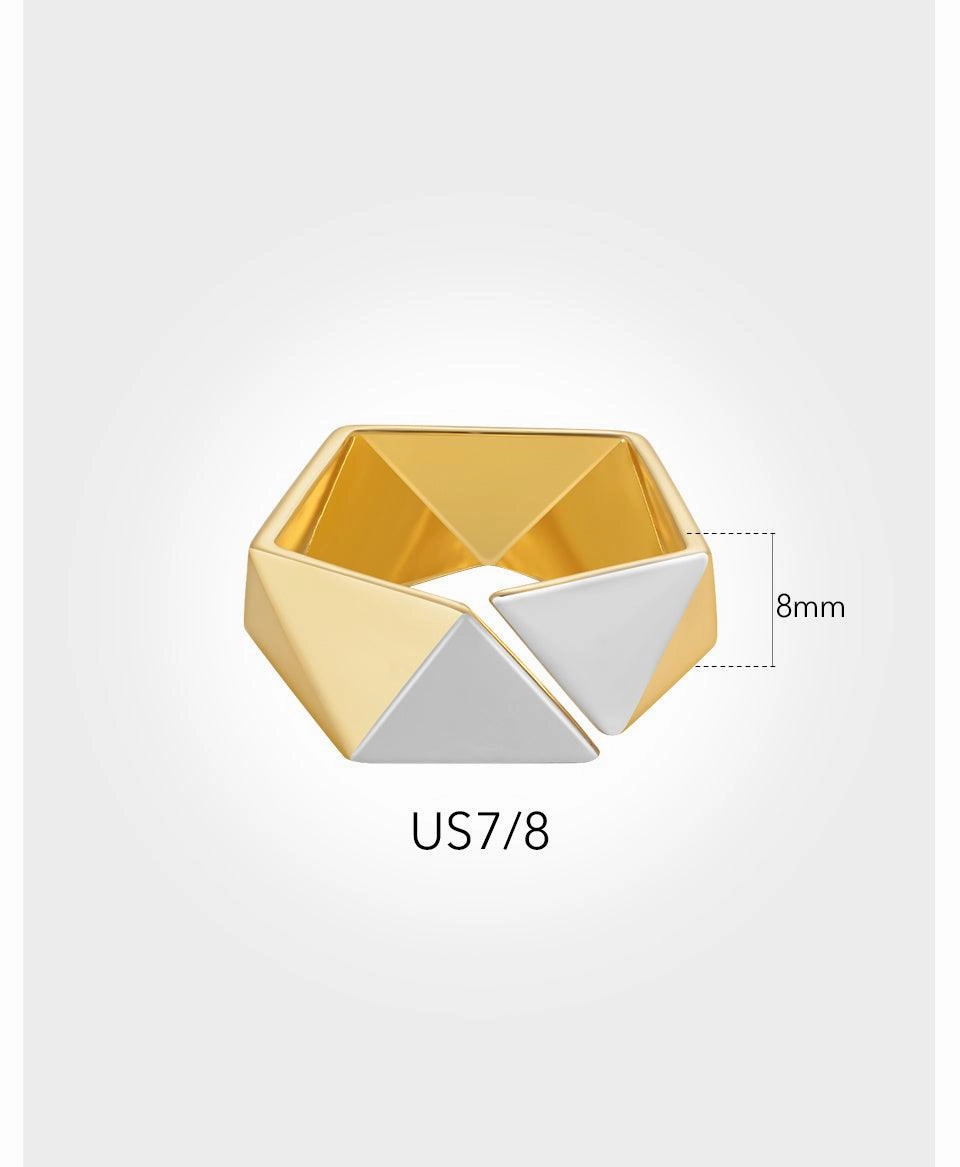 18K Gold Brass Color Matching Meteorite Ring
