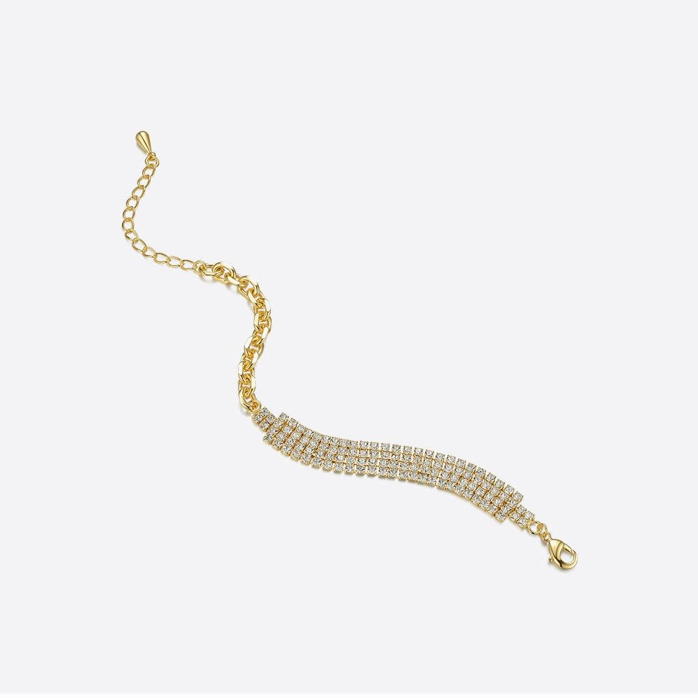 18K Gold Plated Brass Zircon Clavicle Chain