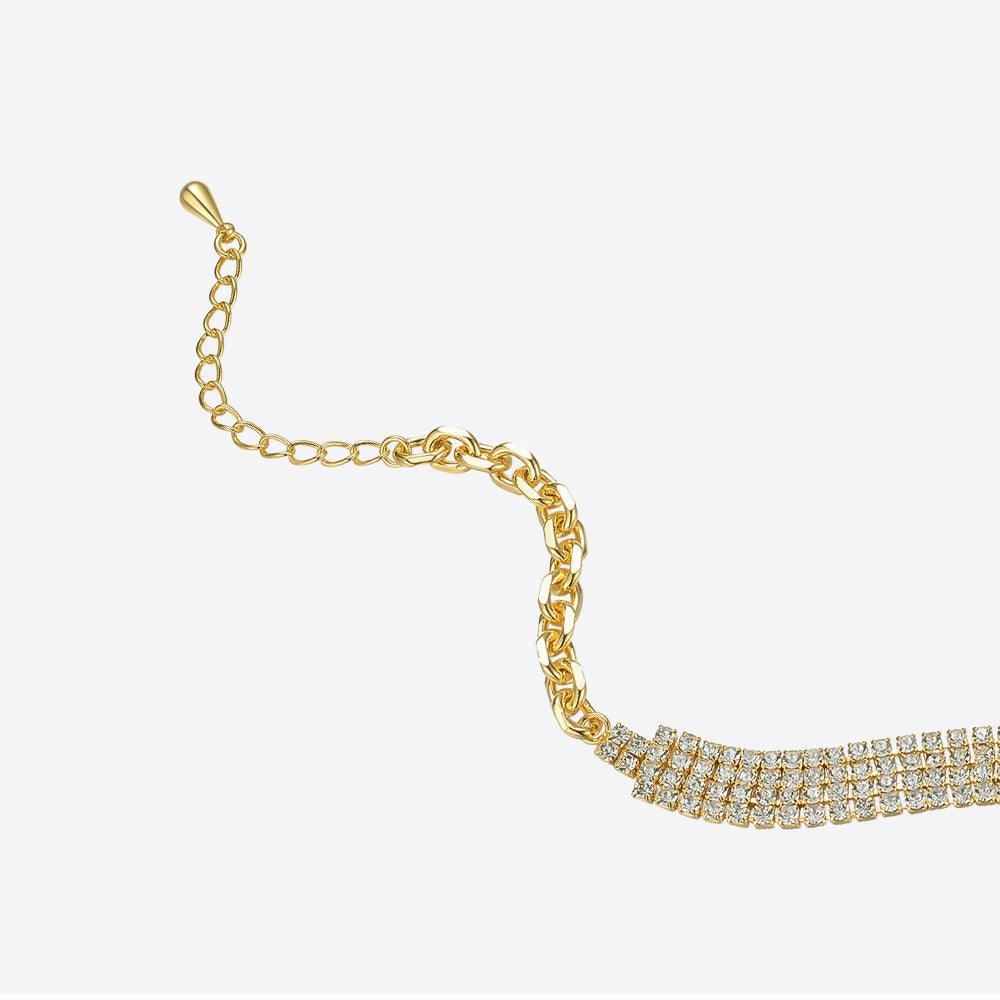 18K Gold Plated Brass Zircon Clavicle Chain