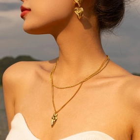18K Gold Plated Love Heart Necklace 