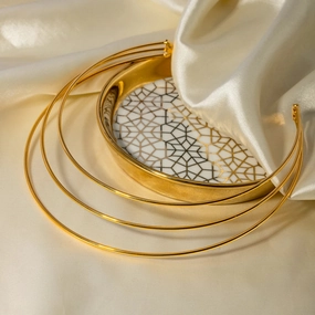 18K Gold Plated Stainless Steel Three-layer Necklace 