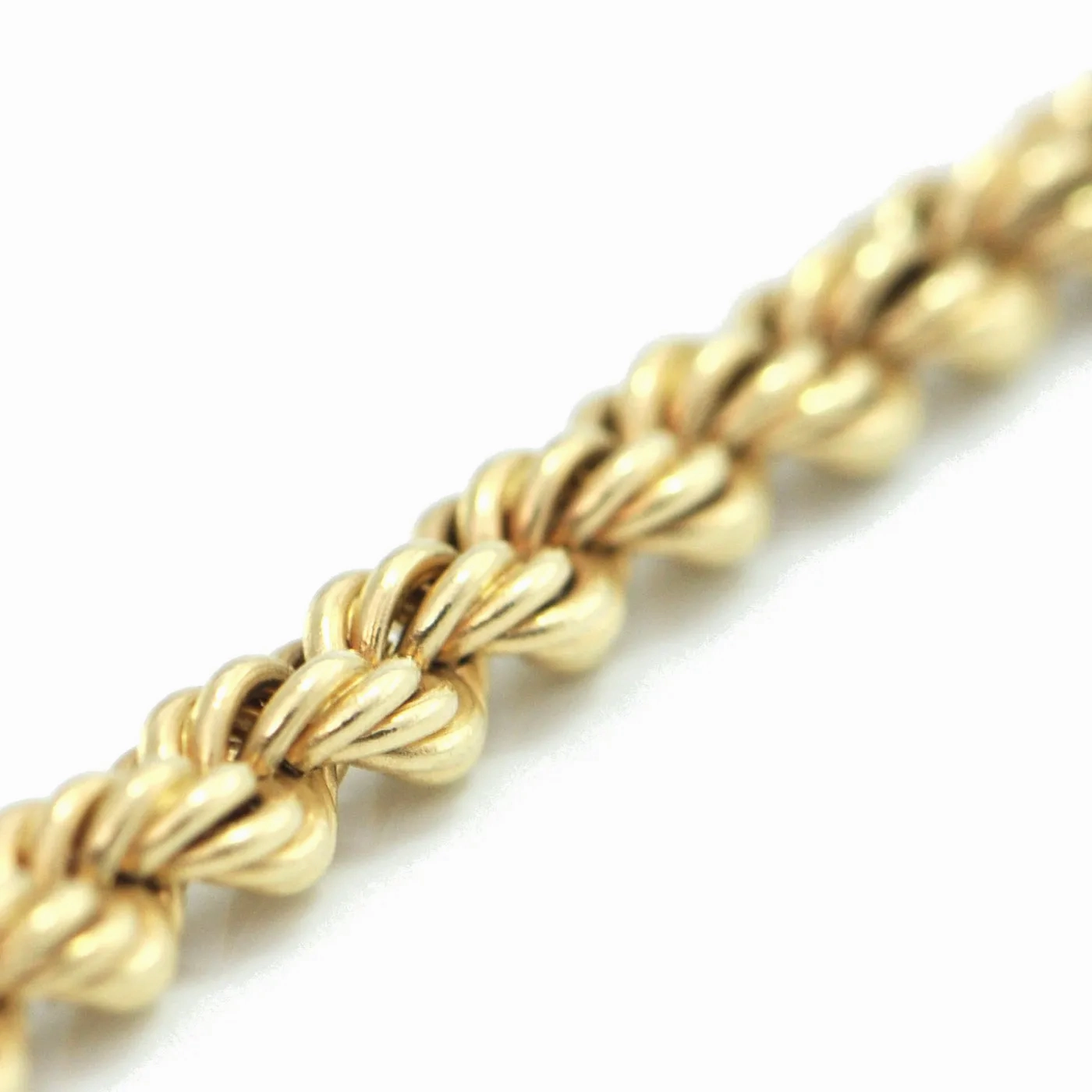 18K Yellow Gold Rope Link Necklace 30&quot;